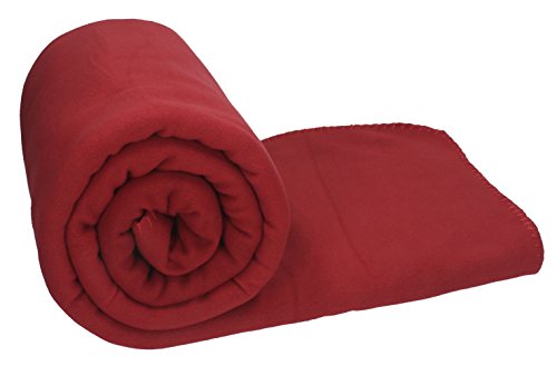 Betz Luxus MAXI Fleecedecke Kuscheldecke Farbe Dunkel Rot Größe 140x190 cm Qualität: 220 g/m²