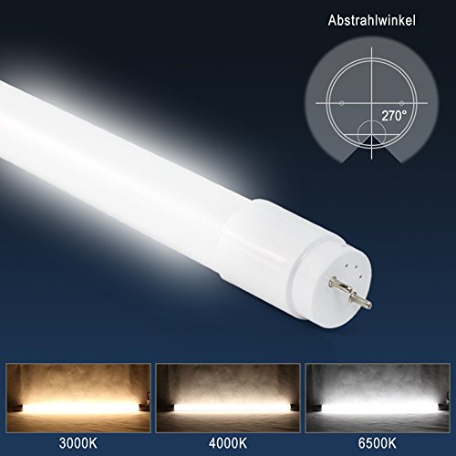 2er Pack OUBO LED Leuchtstofflampe 60CM Leuchtstoffröhre T8 Tube 9 Watt, Warmweiß 3000K, 990LM, Abstrahlwinkel 270°, Nanoröhren, inkl. LED Starter - 6