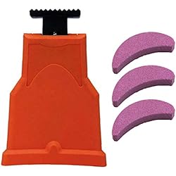 Kit D'affûtage pour Tronçonneuse Scie Aiguiseur De Chaîne avec 3pcs Whetstone- Affûteuse De Lames Spécial Résistant À La Corrosion Rapide Outils D'affûtage De La Pierre Universels pour 14-16 Pouces