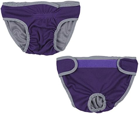 TAONMEISU Female Pet Dog Sanitary Pants Hygiene Diaper Brief Underwear Nappy Panty Incontinence Protective Purple for Medium and Large Dogs