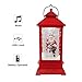 Produktbild AOLVO Weihnachts-Laterne mit künstlichem Schnee, leuchtende Weihnachtsdekoration mit warmen LED-Lichtern, Weihnachtsdekoration rot