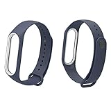Vamoro Weiche TPE-Silikon-Ersatz-Sport-Armband-Bügel-Armband für Xiao Mi Band 3 Silikonband Armband Premium Uhrenarmband(Navy)