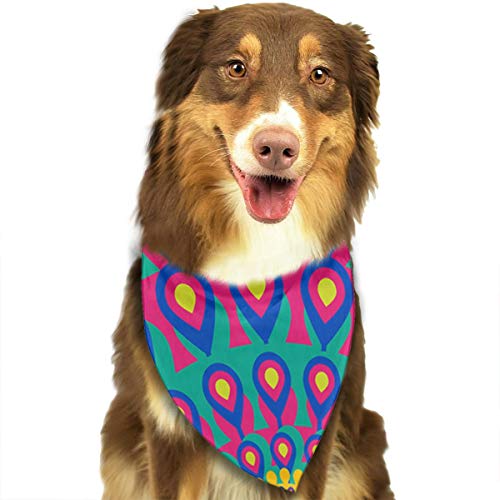 Ouyoudefanga Peacock Floral Paisley Dogs Birthday Bandana Scarf