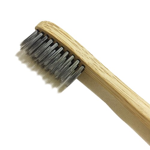 Natural Bamboo Toothbrush With Activated Charcoal from LiveCoco | Natural Toothbrush with Bamboo Body | Bamboo Toothbrush