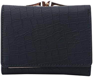 SKYlive Fashion Women Leather Short Wallets Alligator Card Holder Coin Bag Mini Purse (black)