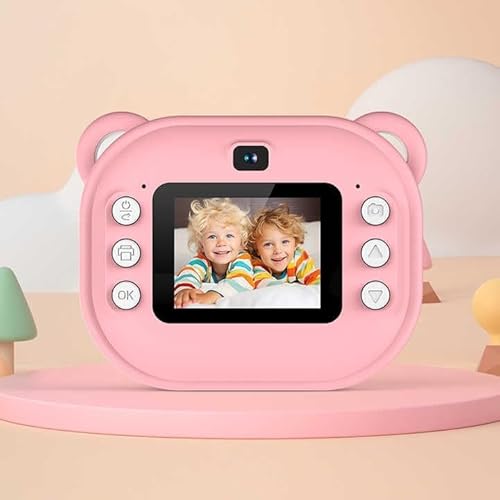 LEO LIFE STYLE Instant Print Camera for Kids | 48MP Dual Selfie Digital Camera with 1080P HD Video Recording | Built-in Instant Photo Printer with BT & App Control | (Pink)