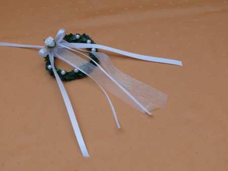 Autofensterschmuck Hochzeit 2 Ringe weiss
