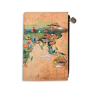 Doodle Around The World Soft Bound Travel Journal Diary with Zipper Pouch (A5, 80 GSM,160 Pages + 160 Refill Pages)