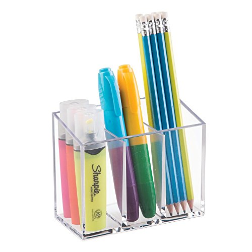 Interdesign 38740EU Clarity Makeup Kosmetik Organizer zur Aufbewahrung von Lippenstift, Lipgloss, Pinzette, Eyeliner Unterteilt, durchsichtig - 3