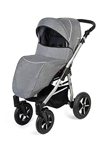 Clamaro „Baby Boat 2017“ 3 in 1 Premium Kombi Kinderwagen mit großen Rädern (10 Farben wählbar), Set inkl. Maxi Cosi Babyschale, Sport Buggy, Babywanne und klappbarem Aluminium Gestell mit schwenkbaren XL Luftreifen - 3
