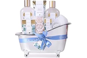 SPA LUXETIQUE Födelsedagsgåvor för kvinna,Spa presentuppsättning - 8 styck Jasmine bad uppsättning med eterisk olja,Kroppslot