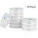 Produktbild Chowlee 10 x Spule Elastisch Schmuckfaden Gummifaden, 0.8mm Transparent Faden für Perlenschmuck Armbänder Basteln