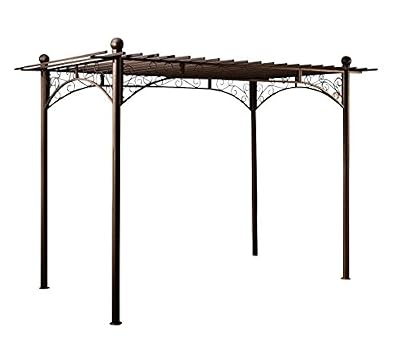 CLP Arche à Rosiers métallique ULPGAR 01 A, Arceau de Jardin en Métal, Support pour Plantes Grimpantes avec de Belles Décorations, Hauteur: 228 cm, Couleur au choix: anthracite