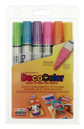 Uchida 300-6C 6-Piece Decocolor Broad Point Paint Marker Set by Uchida Of America