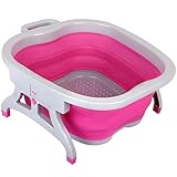 Outtybrave Spar Foot Bath, Foot Care Wash Cleaning Care Pedicure Water Relaxes Spray Tub Bowl Space-saving (Rosy)
