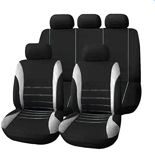 Ticar - Juego completo de 9 fundas de asiento para coche, universales, malla y espuma interior (compatibilidad no garantizada con vehículos con conductor izquierdo)