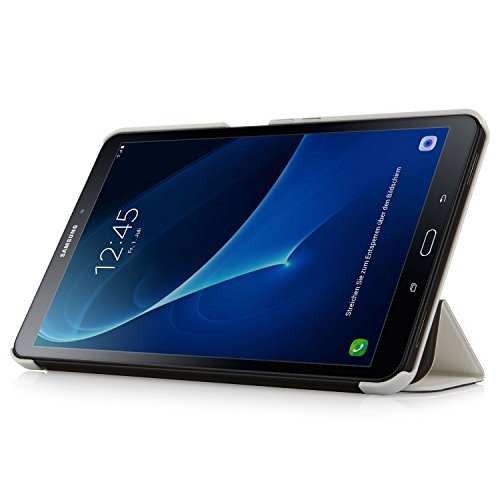 iHarbort® Premium Hülle für Samsung Galaxy Tab A 10.1 (SM-T580/T585) – Samsung Galaxy Tab A 10.1 hülle Etui Schutzhülle Case Cover Holder Stand mit Smart Auto Wake / Sleep-Funktion (Weiß) - 2