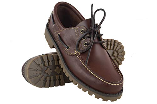 Zerimar Chaussures Bateau en Cuir | Chaussures Nautiques Homme | Mocassins Homme | Grandes Tailles 46-50