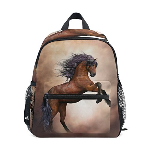 ISAOA Niño 3D caballo marrón niños mochilas Kinder preescolar niño niños/niñas mochila mochilas lindo