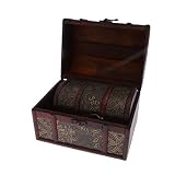 3pcs Holz Vintage Schatztruhe Holz Schmuck Aufbewahrungsbox Fall Veranstalter - 5
