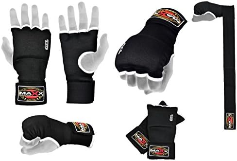 Maxx Protective Gear New gel padded inner glove with wrist wrap blk/w - large