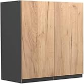 Vicco Meuble Cuisine Fame-Line, Chêne De Force Doré, 80cm , PT Marbre