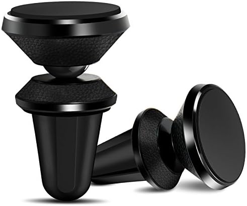 Magnetic Phone Holder, Black Leather 360 Degree Rotatable Universal Car Phone Holder Magnetic Car Phone Mount Air Vent Phone Mount Cradle for iPhone 8 / 7 / 6s / SE / 5 / 5S, Samsung Galaxy S8 / S7 / S6 Note 5 / 4 LG HTC Sony Huawei P9 and Other Smartphones, CaseTek TM