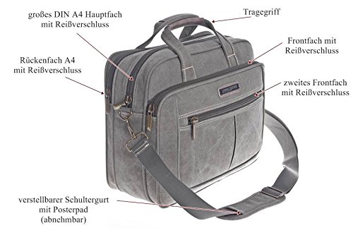 Schultertasche Aktentasche Flugbegleiter Laptop Umhängetasche Business Messenger Bag Notebook Tasche Black NEU … - 5