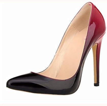 ZCH Women's Stiletto Patent Leather Gradient Color Pointed Party Pumps High Heels 42 large size , 39