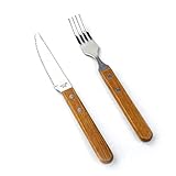 Newadel Edelstahl Steak Messer Abendessen Gabel Holzgriff Teelöffel Westlichen Besteck Geschirr Set Geschirr 3 S Yellow 1 Set