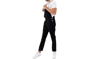 ORANDESIGNE Herren Denim Latzhose Overalls Jeanshose Männer Cargo Jeans Retro Jumpsuit Arbeitshose Blau Arbeitslatzhosen Loose Fit Latzanzug Jumpsuit
