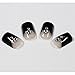 Bling Art False Nails French Manicure Black Crystal Full Cover Medium Tips UK