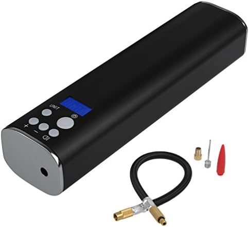 CARGOOL Rechargeable Electric Air Pump Mini Air Inflator Portable Air Compressor with Rechargeable Battery, Digital Display, Tire Pressure Preset, Suitable for Cars, Bikes, Motorcycles and Balls, Black