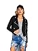 Produktbild Strickjacke Damen ,LMMVP Frauen Reizvoller Winter Motorrad Lederjacken Mantel (M, Black)