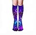 Produktbild Hohe Socken Compression Socks Women Knee high or Men - Best Stockings for Running, Medical,19.7"(50cm) Gemini Zodiac Sign Cosmic Purple Background Sparkling Stars Nebula Constellation Glowing Banner