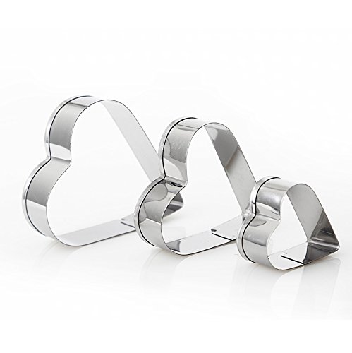 Kranich® 12tlg. Backen Ausstecher Ausstechform Stempel Modellierwerkzeug Glätter Herz Blumen Sterne Metall Fondant Marzipan Kuchenform Kit Set - 5