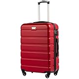 ABS HARD SHELL + ALUMINIUM COPING GRIFF: Unsere Koffer sind aus hartem ABS Material gefertigt, sie sind stark, leicht und kratzfest. Der Aluminium Teleskopgriff lässt sich der Koffer bei geringem Kraftaufwand schieben oder ziehen.