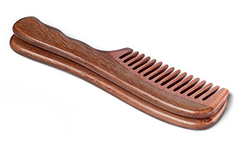 EQLEF® Rotes Sandelholz keine statische Handarbeit Kamm Breitzahn - 3