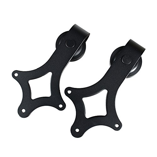 200cm Blume-Typ Schiebetürbeschlag Schiebetür Hängeschiene Flaschenzug Schiebetürsystem Komplett-Set für Schiebetüren Innentüren Trennwände und Wandschränke Edelstahl (200.0cm) - 3