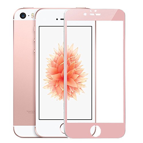 SUPTMAX iPhone SE Screen Protector, iPhone SE 5S Glass Screen Protector [9H Hardness][Anti-scratch] Apple iPhone SE/5/5S/5C Glass Screen Protector (Rose Gold)