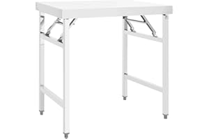 vidaXL Mesa de Trabajo Plegable para Cocina Banco Comida Hostelería Restaurantes Comedores Reuniones Familiares Colegios Acero 85x60x80 cm