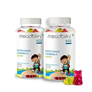 Meadbery Multivitamin And Mineral Gummy Bears Glutenfree Formula With Minerals And Vitamins B C D E B12 B6 For Kids Growth Development Immunity Kids Health 30 Gummy Bears Pack Of 2