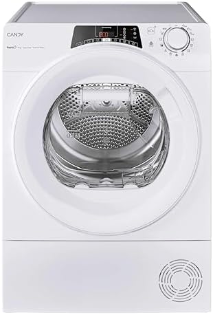 Candy RapidÓ Asciugatrice 8 Kg a Pompa di Calore Inverter, Wi-Fi + App hOn, EasyCase, Cicli Rapidi, Funzione Kilo Detector, Classe C, 85 x 59.6 x 61.1 cm (AxLxP), Libera Installazione, RO EH8N3TE-S