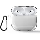 Coverzone Airpods Pro 2 ile Uyumlu Şeffaf Silikon Kılıf Tam Koruma Kancalı Anahtarlık Delikli Apple Airpods Pro 2 ile Uyumlu 