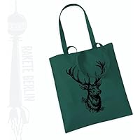 Jutebeutel Stoffbeutel ' Hirsch gezeichnet '