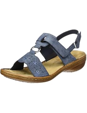 Rieker Damen 60843 Offene Sandalen mit Keilabsatz