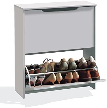 Combo Cabinet Alpine White Effect Shoe Cupboard - by furniture factor
