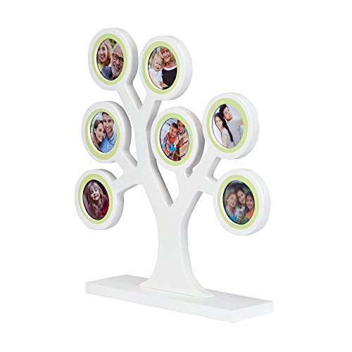 Family tree photo frame – Holz Familienstammbaum, hochwertiger Foto und Generationen- Stammbaum aus Holz für 7 Fotos mit Glasscheiben - 2