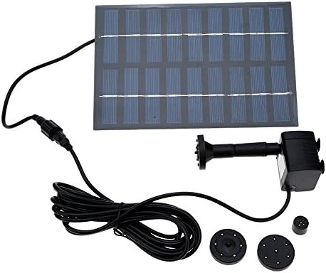 Enice 1.2 Watt Solar Power Water Pump Garden Fountain, Submersible Pump with Suckers at the Bottom, Features A Square Solar Panel to Be Staked on the Ground