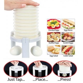 Flying Colourz Magic Egg Stractor Slicer Easy Boiled Egg Peeler Useful Kitchen Tool White